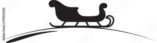 Christmas Sleigh on Hill Silhouette – Winter Holiday Scene