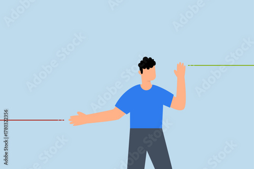 Expectation vs reality result, businessman sets expectation, and on the other hand, there is resulting outcome.