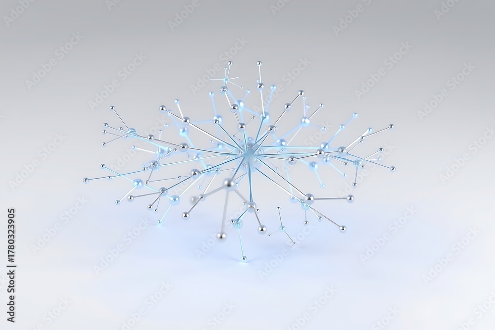 Obraz premium Generative AI Abstract Molecular Network Structure