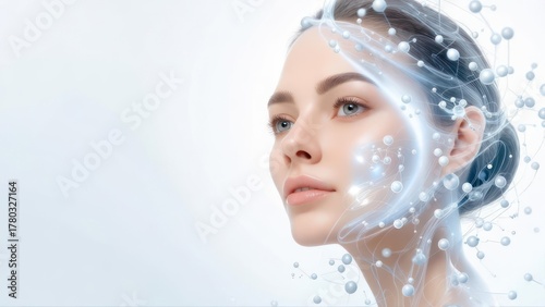 Woman's face with ethereal light effects