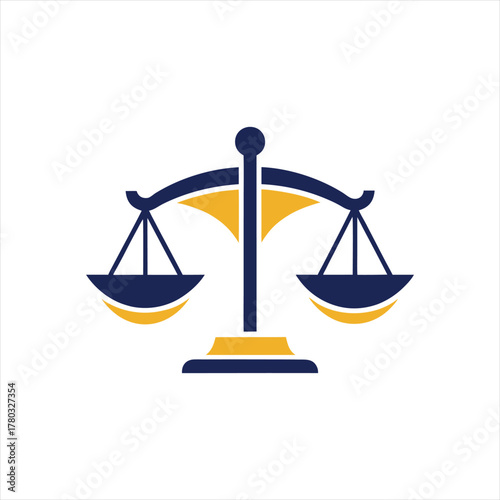 Minimalist Justice Scale Icon – Law Firm Symbol in Flat Vector Style