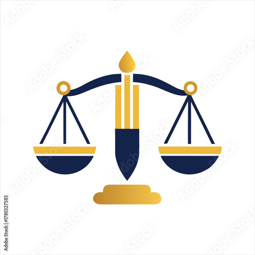 Minimalist Justice Scale Icon – Law Firm Symbol in Flat Vector Style