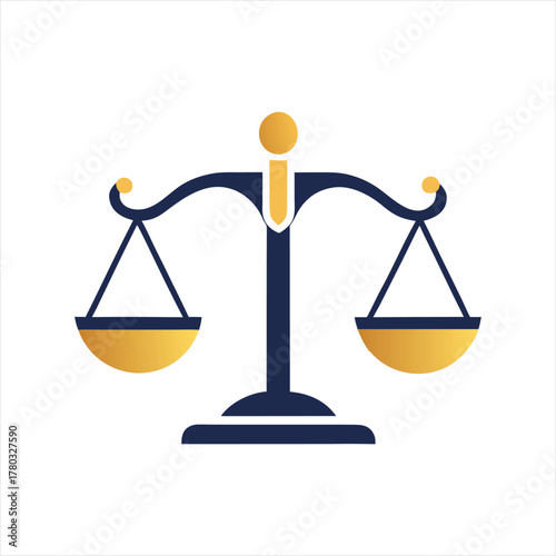 Minimalist Justice Scale Icon – Law Firm Symbol in Flat Vector Style