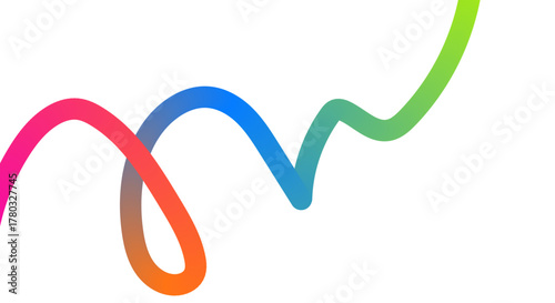 Colorful Gradient Wave Line Vector – Smooth Flow Curve Design with Pink, Blue, and Green Shades on White Background - abstract blue background
