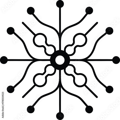 Abstract futuristic neuron pattern vector illustration design element background