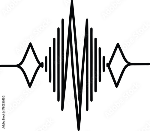 Audio sound wave or heartbeat pulse vector illustration for technology background