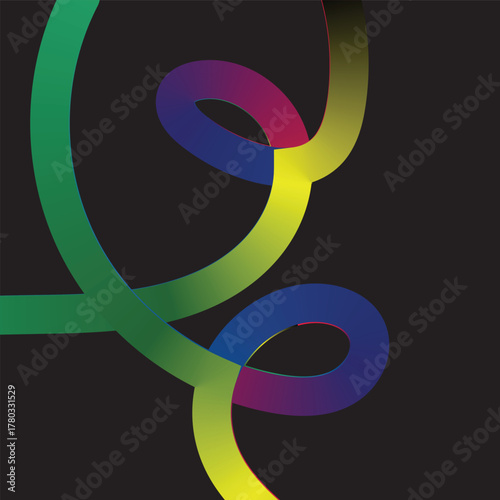 Vibrant Gradient Flowing Abstract Lines on Dark Background