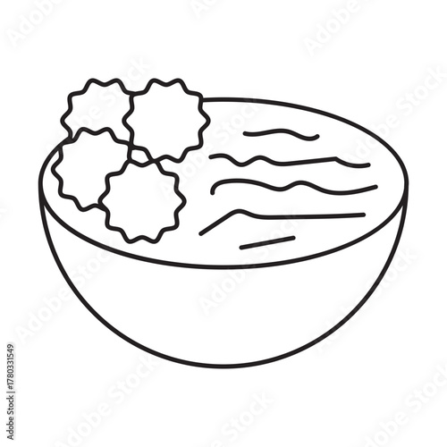 vector graphic of bakso, meetball noodle asian food