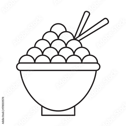 vector graphic of bakso, meetball noodle asian food