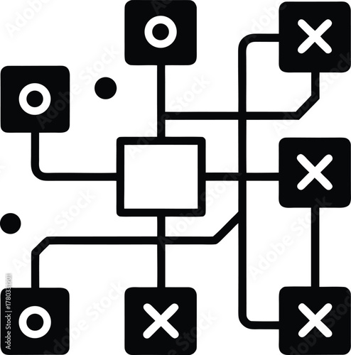 Cyber security system data information processing server network illustration