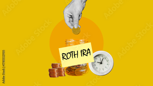 Bild auf Leinwand Roth IRA individual retirement account to invest money already paid taxes on as