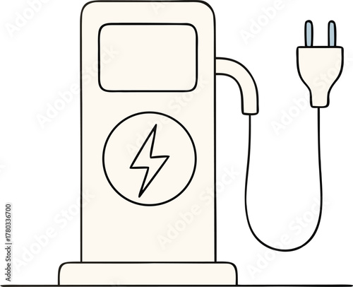  Electric charging point station vector