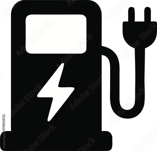  Electric charging point station vector