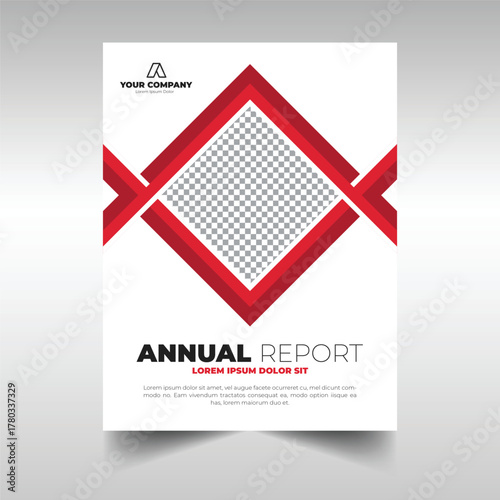 Modern Corporate Annual Report Cover Template with Business Team