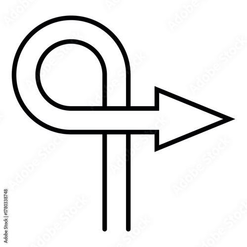 U Turn Arrow Sign Indicating Direction Change