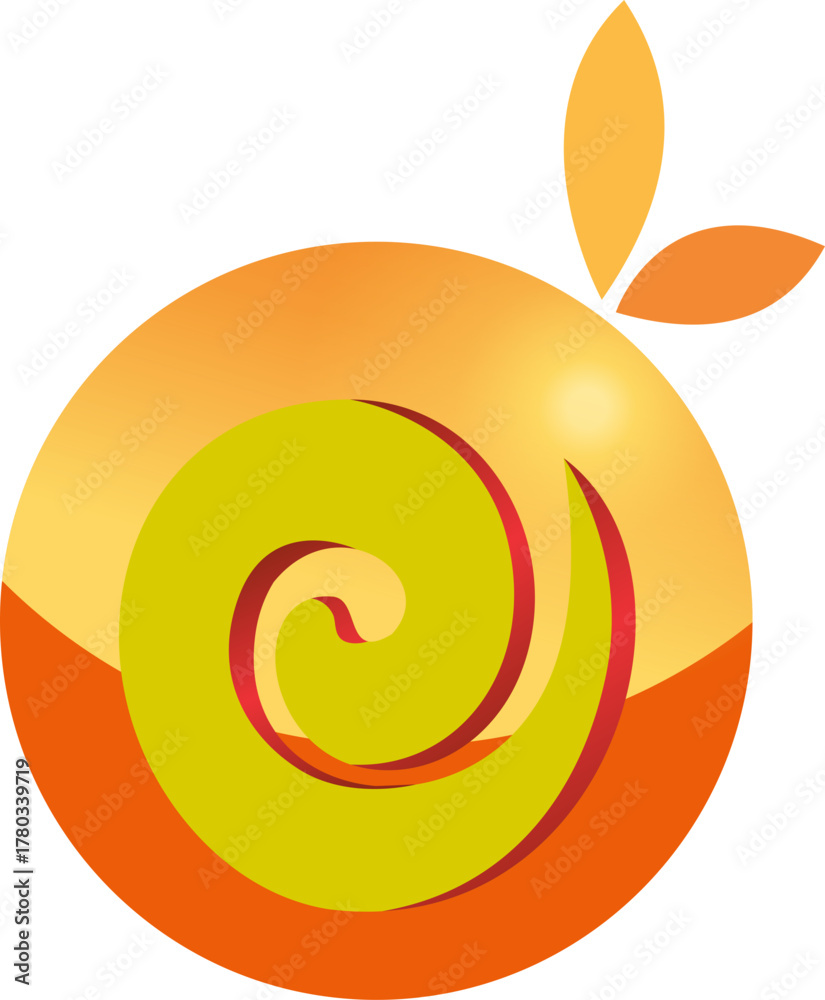 Fototapeta premium orange juice fruit vector design element on vector illustration of an abstract orange background