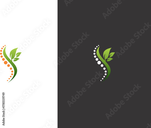 orthopedic spine green leaf logo