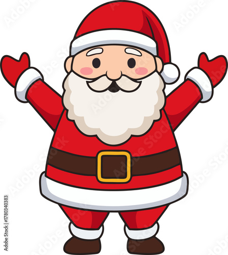 Cute Cartoon Santa Claus with...