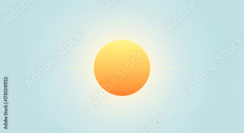 Illustration of a bright yellow sun against a light blue sky.