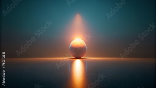 Burning candle glowing in the dark with a warm sunset reflection over the ocean
