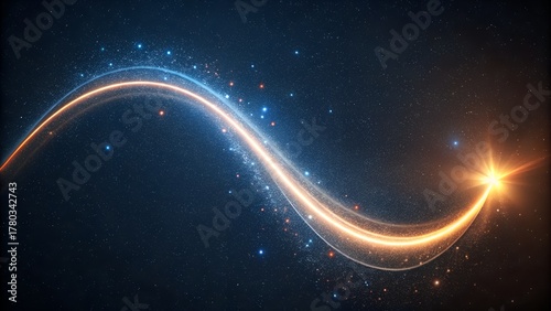 Starry Night Sky with Glowing Stars and Cosmic Lights