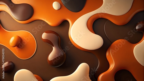 Abstract geometric orange and brown circular pattern vector background wallpaper design