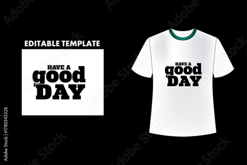 Simple t-shirt design concept illustration on a blank casual tee