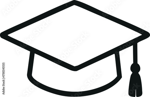 Graduation cap icon, a symbol of academic achievement and success in education journey