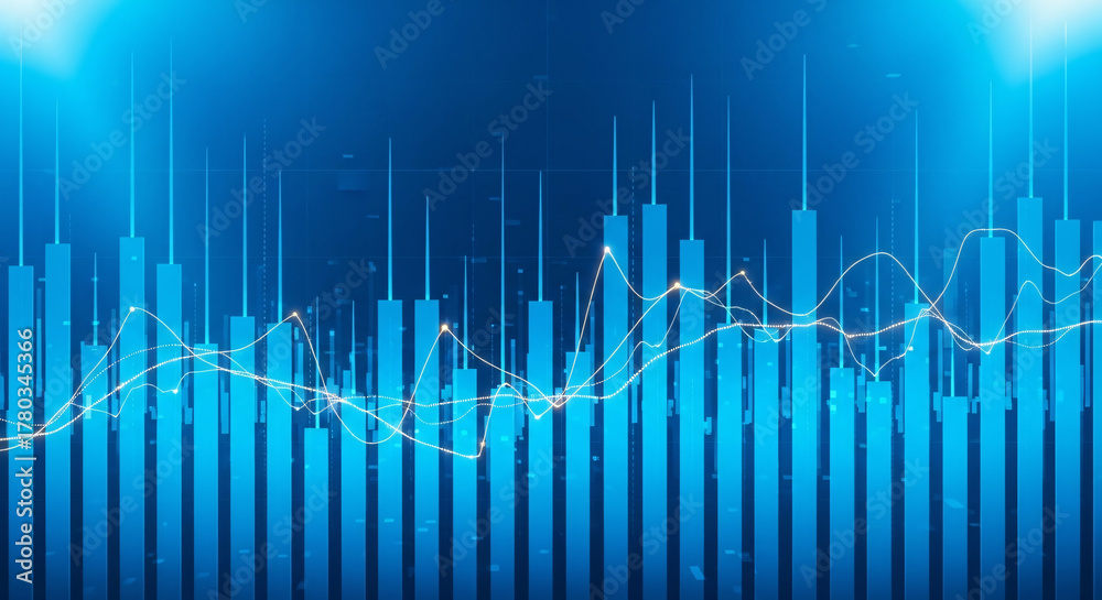 Naklejka premium Blue Abstract Tech Lines Backdrop