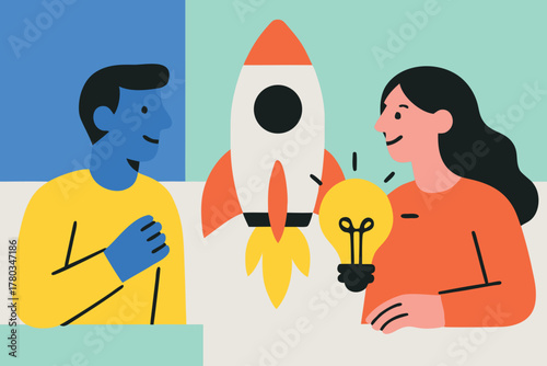 Start up inovation item vector icon
