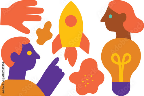 Start up inovation item vector icon