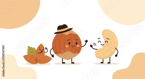 Charming Nutty Friends And Delightful Characters Sharing A Joyful Gathering Scene