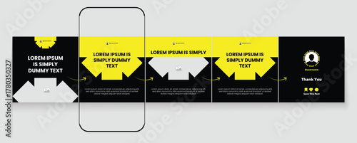 Set of LinkedIn carousel post, social media Instagram carousel post, modern and editable business carousel template design	