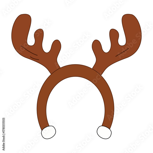 Simple brown reindeer antler headband accessory