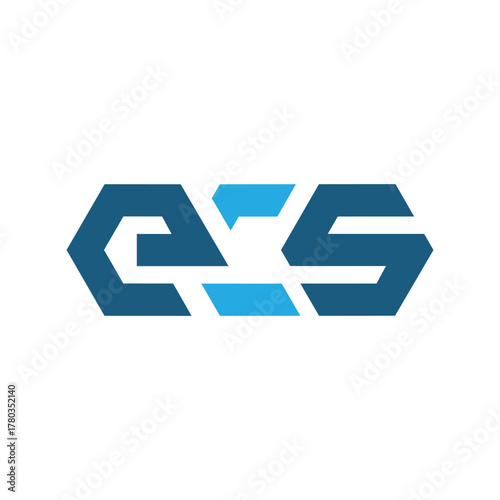 This is a flat logo design that depicts letters ecs in lowercase in blue color combination. The logo looks bold and sharp in hexagonal shapes that together forming an initial ecs.