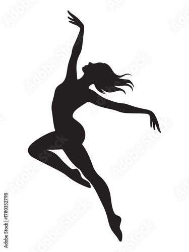 Elegant silhouette of a woman performing a graceful dance pose