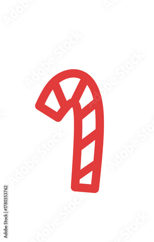 vector ilustration christmas candy in red line