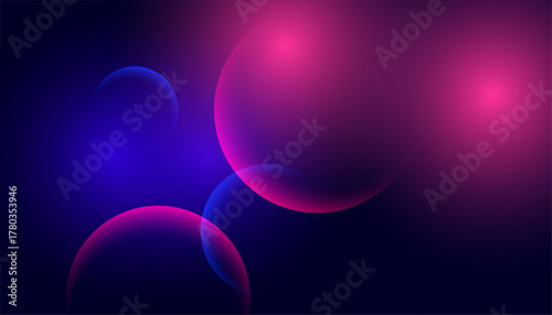 Abstract Neon Glow Background – Futuristic Gradient Light Spheres Design