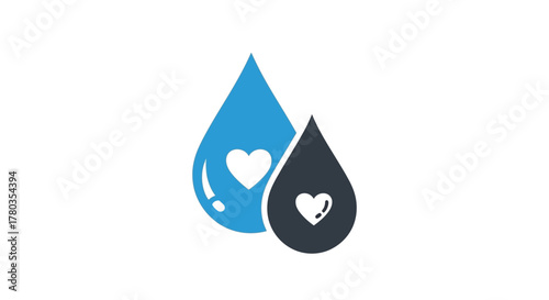 Water Donation Icons Love in Every Drop for Clean Water Initiatives