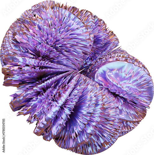 3D Organic nature morphing shape, creative graphic abstract form isolated clipart. Render of geometric biotechnology scientific illustration