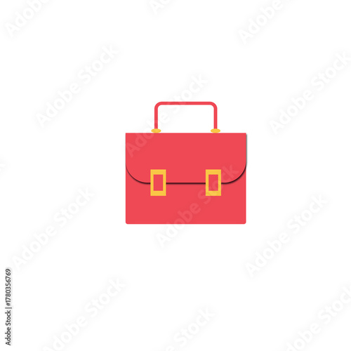 Red & Yellow Briefcase, School & Business Bag Icons for Learning, Study, Travel & Professional Use