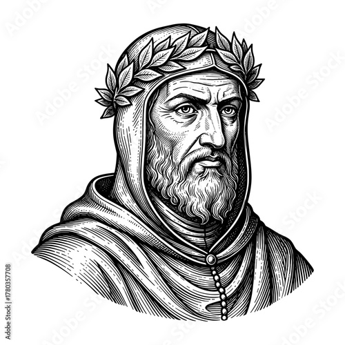 Dante portrait against white background