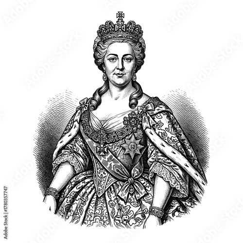 Catherine the Great against white background