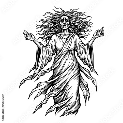 Banshee against white background