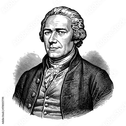 Alexander Hamilton against white background