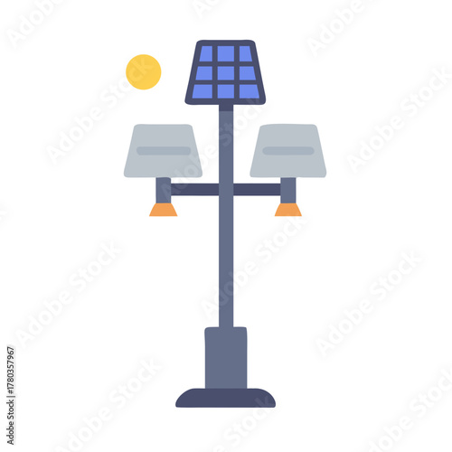 Solar lamp post vector