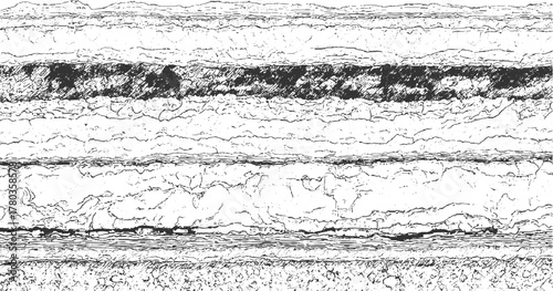 Black and white abstract horizontal lines and textured bands background pattern