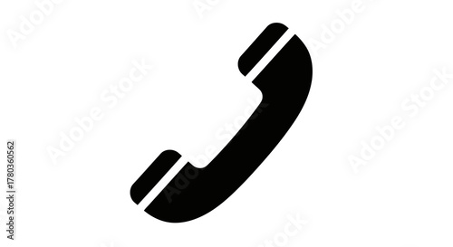 Black telephone receiver icon