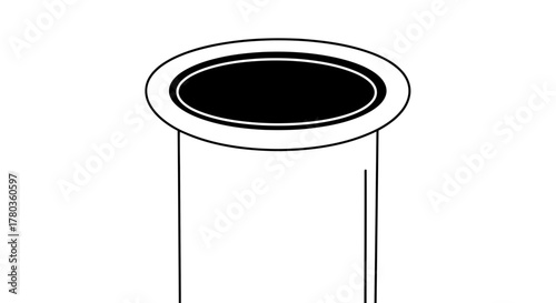 Top view of a black funnel