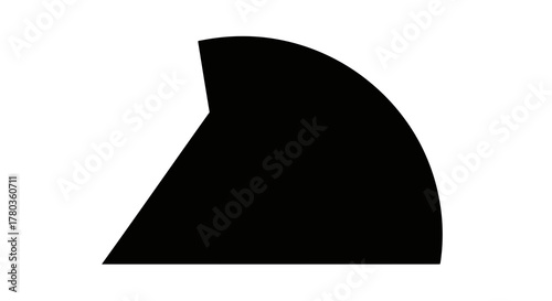 Black quarter circle shape